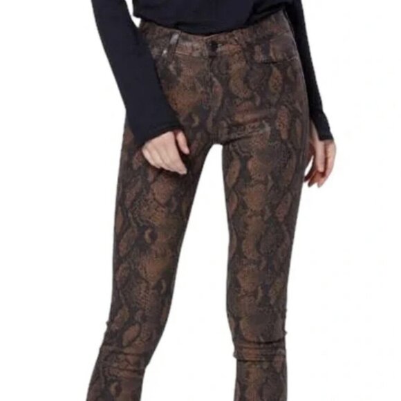 Paige Hoxton Skinny Jeans 31 Red Black Coated High Rise Stretch Chic - Picture 1 of 8